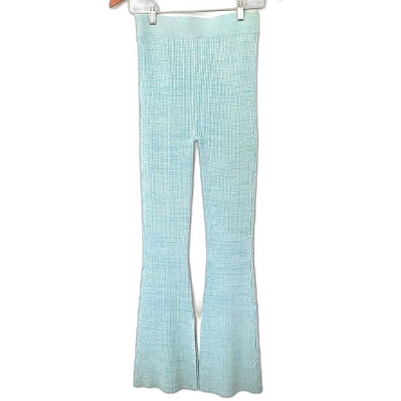 Le Ore Rimini Green Marled Ribbed Knit Stretchy Trousers Revolve Sustainable S - Picture 3 of 14